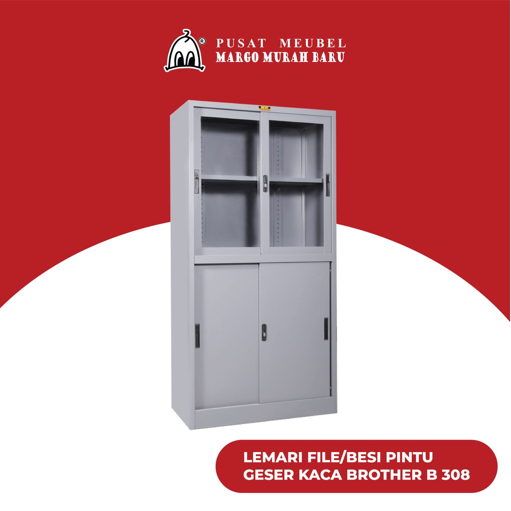 Lemari File/Besi Pintu Geser Kaca Brother B 308