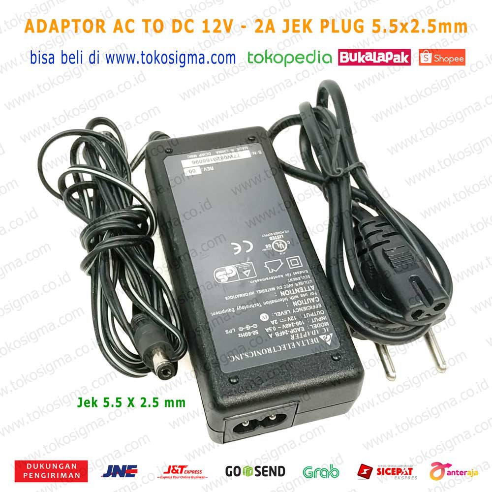 ADAPTOR AC to DC 12V 2A JEK plug 5.5 x 2.5 mm - power supply adapter