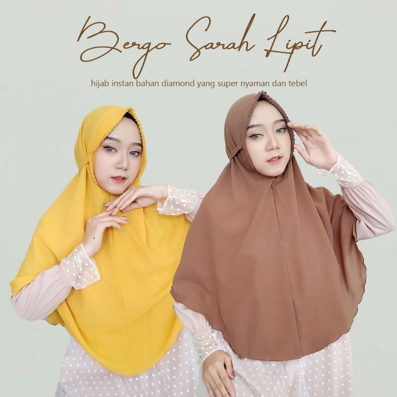 Hijab instan Sarah Lipit Jilbab Instan Bergo Sarah Lipit Kerudung instan