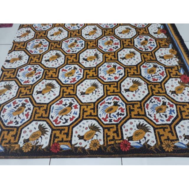Batik cirebonan kain panjang katun full tulis motif angkin bulat angkin ayam jago uk. 240cmx100cm