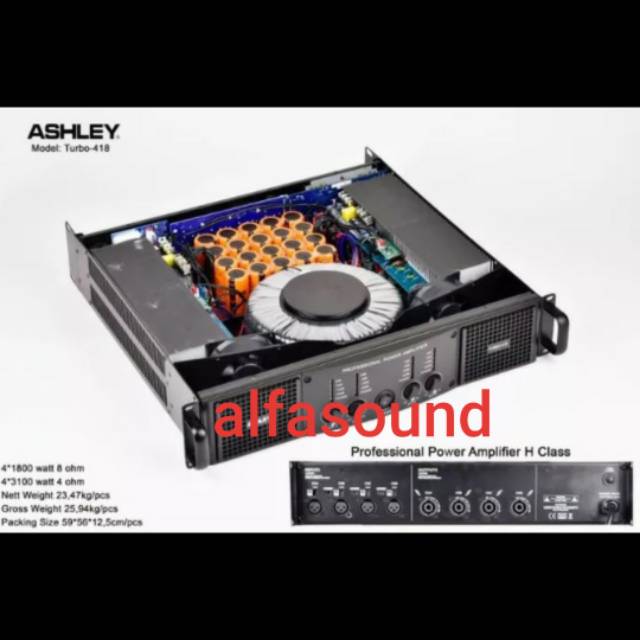 POWER AMPLIFIER ASHLEY TURBO 418 AMPLI TURBO418 ORIGINAL GARANSI 1 TH