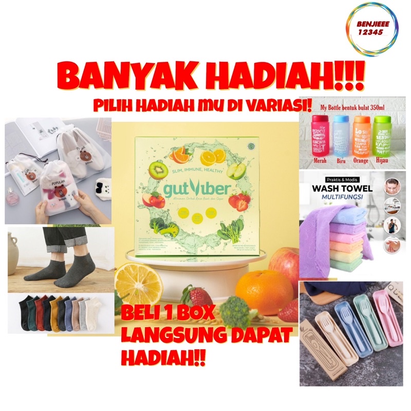 GutViber Fiber drink 100% Original minuman serat detox rasa sayur buah isi 12 sachet box fiberdrink minuman pelangsing slimming drink langsing gut viber gutviber BPOM detox tea teh minuman diet