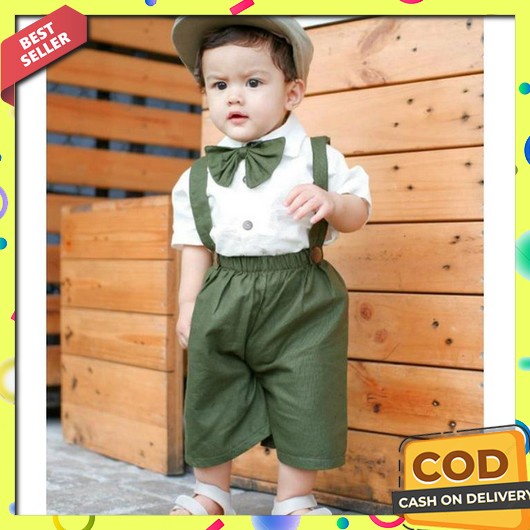 Salee.. Set Jas Anak Laki/ 2In1 Set Kemeja +Celana Panjang / Set J Setelan Anak Vintage Overall