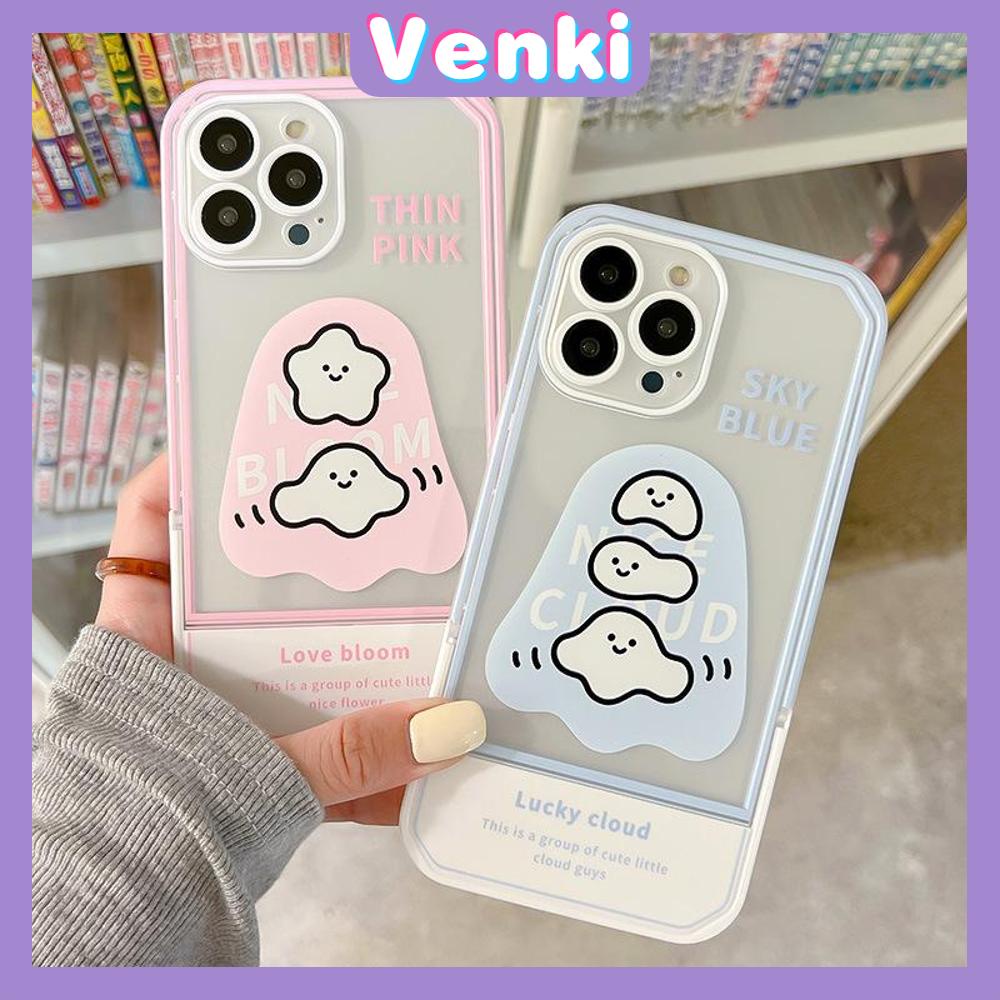 iPhone Case Acrylic Invisible Folding Stand Silicone Soft Case Shockproof Cover Camera Cloud Cute Cartoon Compatible For iPhone 11 Pro Max 13 Pro Max 12 Pro Max 7Plus xr XS Max