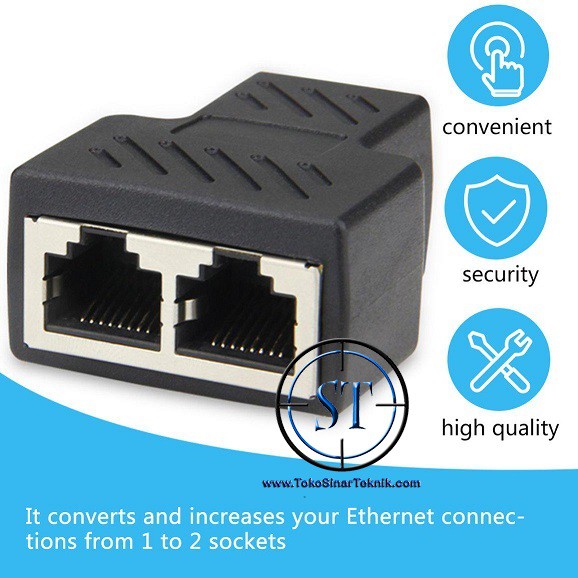 RJ45 Splitter Metal 1-2 Ethernet LAN Divider Network Extender Inttenet Wifi Wireless  BA-103-M