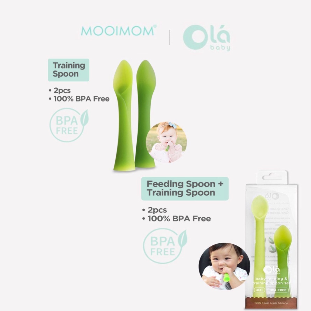 Ola baby - Silicone Feeding Spoon &amp; Training Spoon - Sendok silicone Olababy