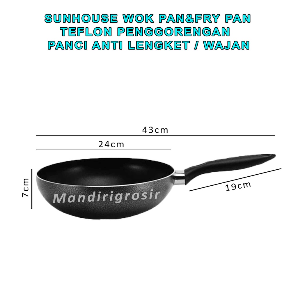 Wajan Sunhouse * Sunhouse Wok Pan &amp; Fry Pan * Teflon Penggorengan * Panci Anti Lengket