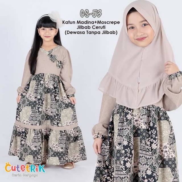 Gamis couple mom kids cutetrik/gamis cutetrik/gamis anak perempuan/gamis couple