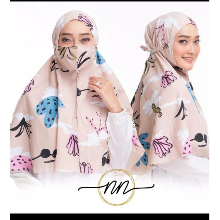 Hijab Fatimah Bergo Instan Motif,Jilbab Masker,Bergo Instan Motif Masker GROSIR!!!-Bergo Warna