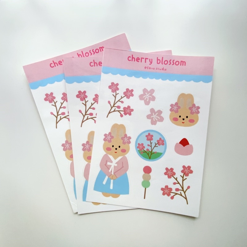 

Cherry Blossom Sticker Sheet | Deco Bujo Sticker | favo.studio