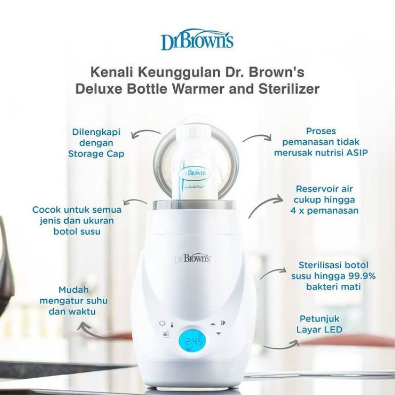 Dr Brown's Electric Bottle &amp; Food Warmer &amp; Sterilizer - Dr Browns Penghangat Asi Bayi dan Steril Botol Aksesoris Bayi - Dr Brown Penghangat Asi Elektrik + Steril Perlengkapan Bayi