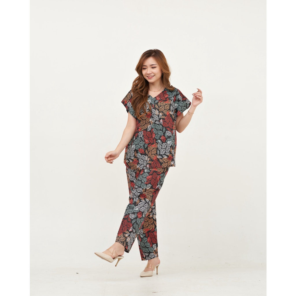 IZANY Piyama One set  Korean allsize Celana Panjang / Set Cel / Daily Set-KOREAN HAZEL GREEN