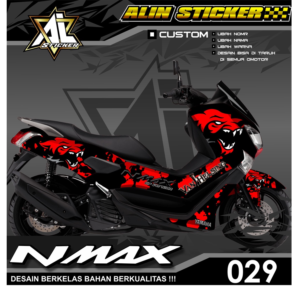 Decal Nmax 2019 Full Body / Decal Custom NMAX Desain SERIGALA