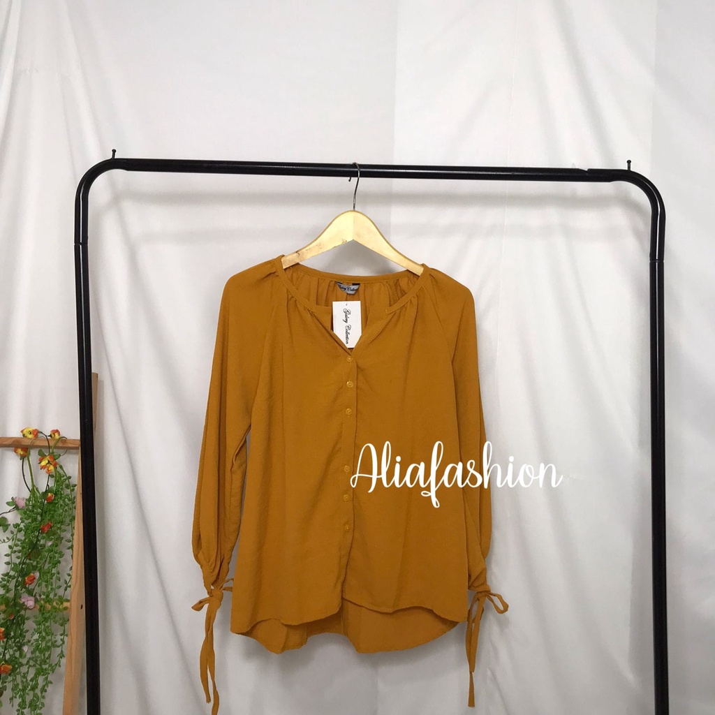 YOURA BLOUSE CRINKLE/BAHAN CRINKLE AIRFLOW/ATASAN KEMEJA