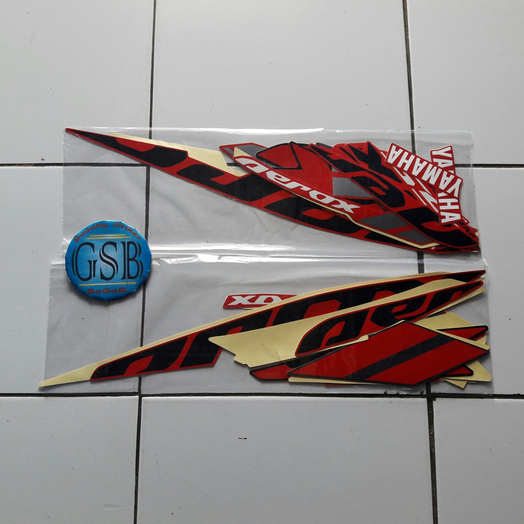 Sticker Striping Motor Yamaha Aerox Vva 155 2019 Merah Shopee