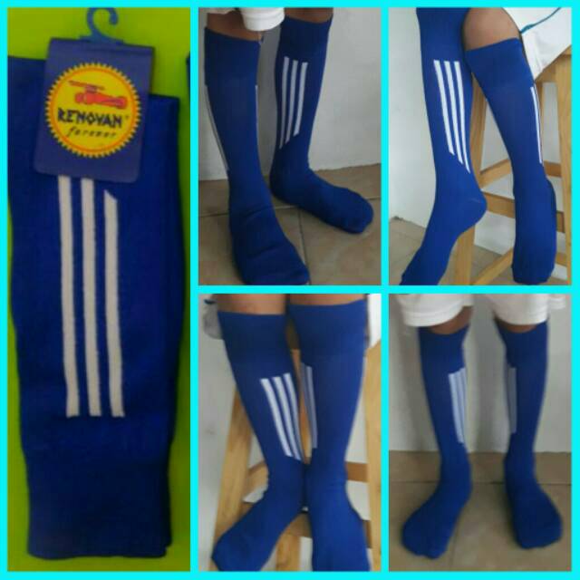 Kaos Kaki Futsal Anak Laki - Laki Biru Strip Putih