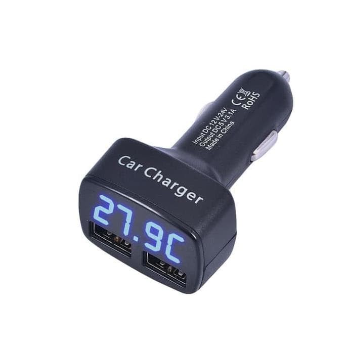 Car Charger 4In1 Screen Led Voltmeter