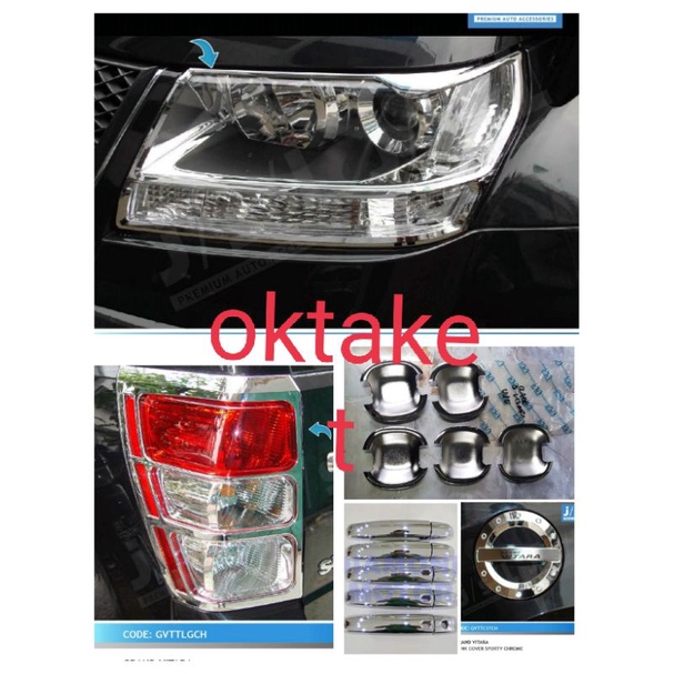 paket lengkap garnish outer handle tank cover grand vitara chrome jsl