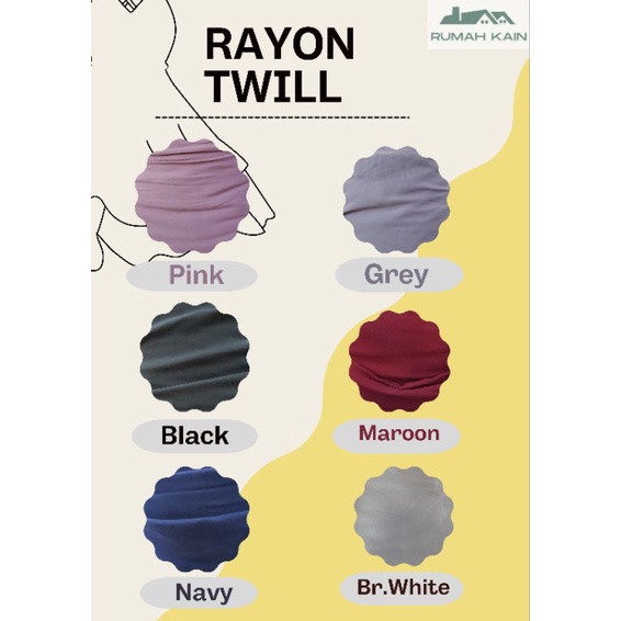 RAYON TWILL/Kain Rayon/Rayon Katun/Rayon