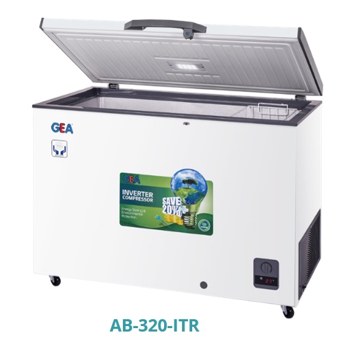 GEA Chest Freezer Inverter Compressor type AB-320-ITR/Freezer box watt kecil kapasitas besar