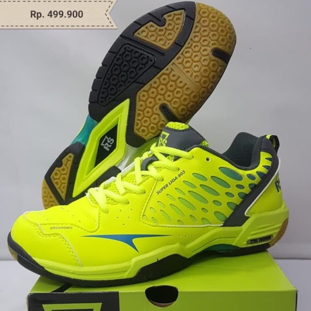 ORIGINAL RS Super Liga 803 Lime Sepatu Badminton