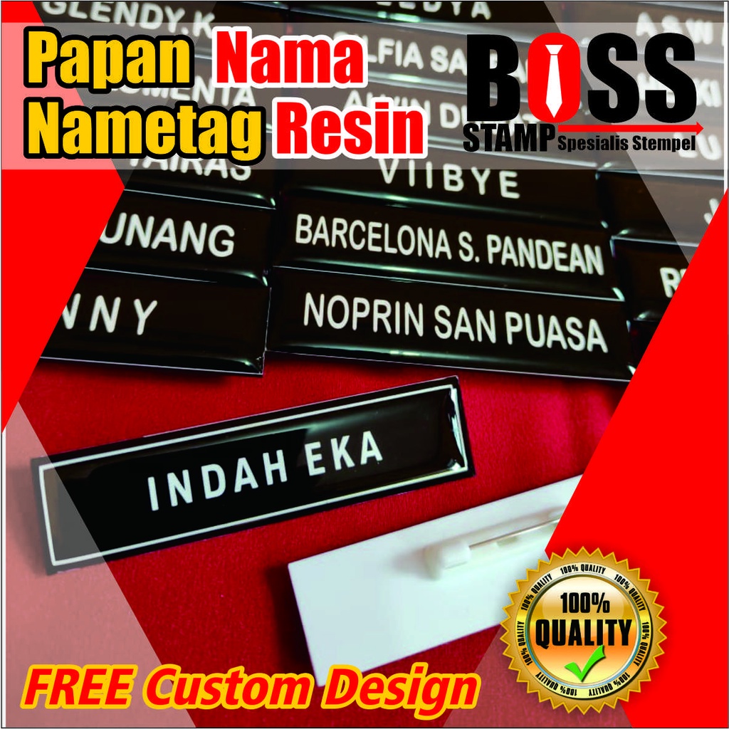 

Papan Nama Resin/Nametag Bening