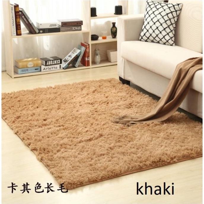 Karpet Bulu Lembut Import 100 x 165 cm - KHAKI, 80 X 160 CM