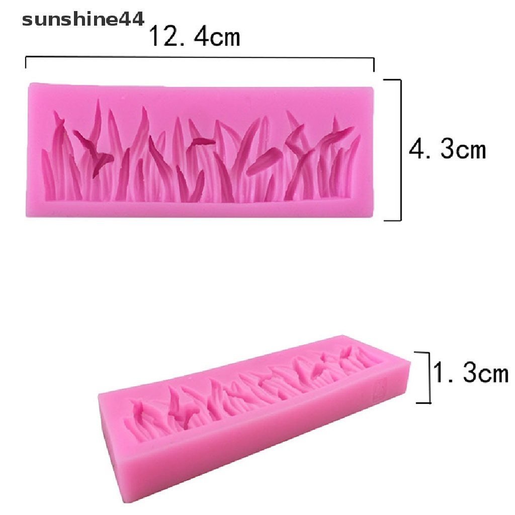 Sunshine Cetakan Fondant Bentuk Rumput 3D Bahan Silikon Untuk Dekorasi Kue DIY