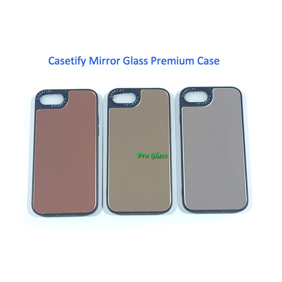 C120 Iphone 6 6+ 7 7+ 8 8+ XR X XS XS MAX Casetify Mirror Glass Case Cermin Kaca Casing Silicone