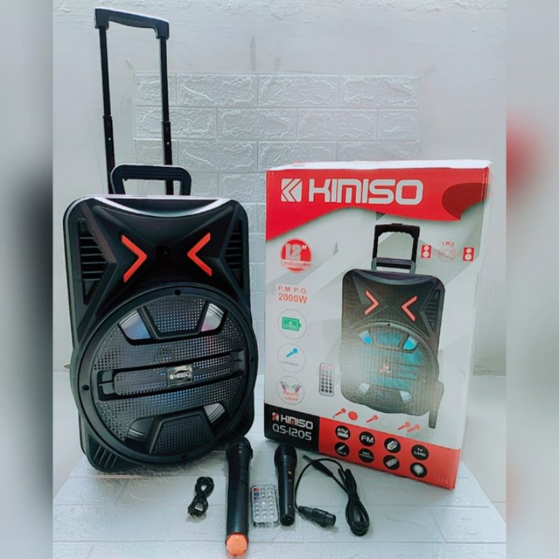 SPEAKER KIMISO 12"inch BESAR+ MIC PENGATURAN LENGKAP SUARA JERNIH BATRE TAHAN LAMA