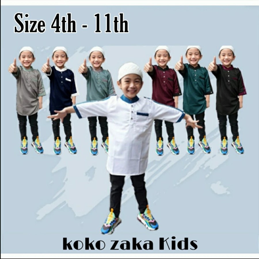 KOKO ZAKA ANAK (4 SIZE) 4 - 11 Tahun, BAJU KOKO ANAK, BAJU ANAK, KOKO ZAKA ANAK TOYOBO