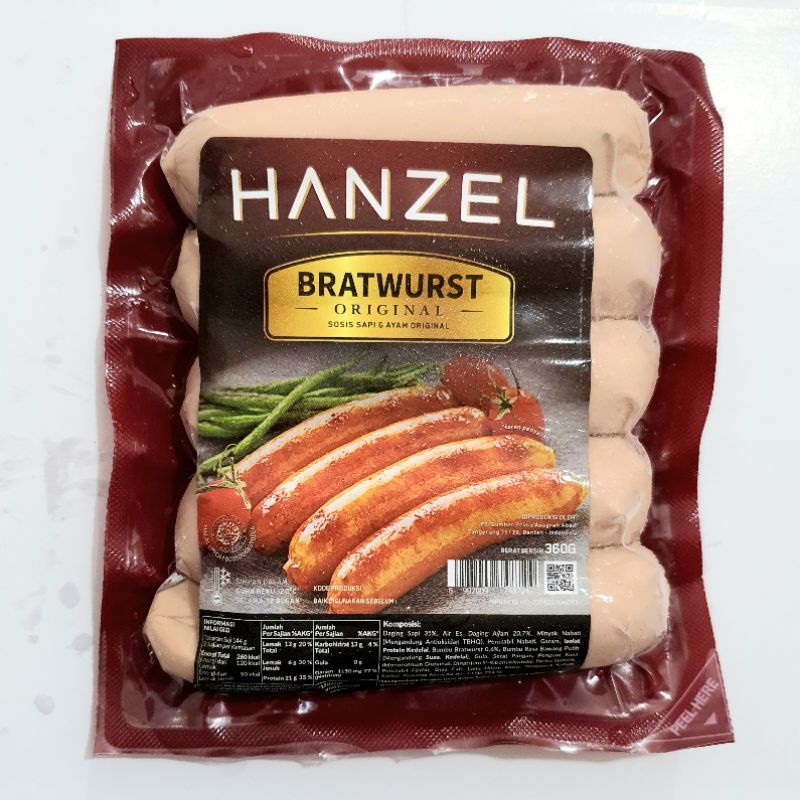 Hanzel Sosis Sapi Original Bratwurst 360g