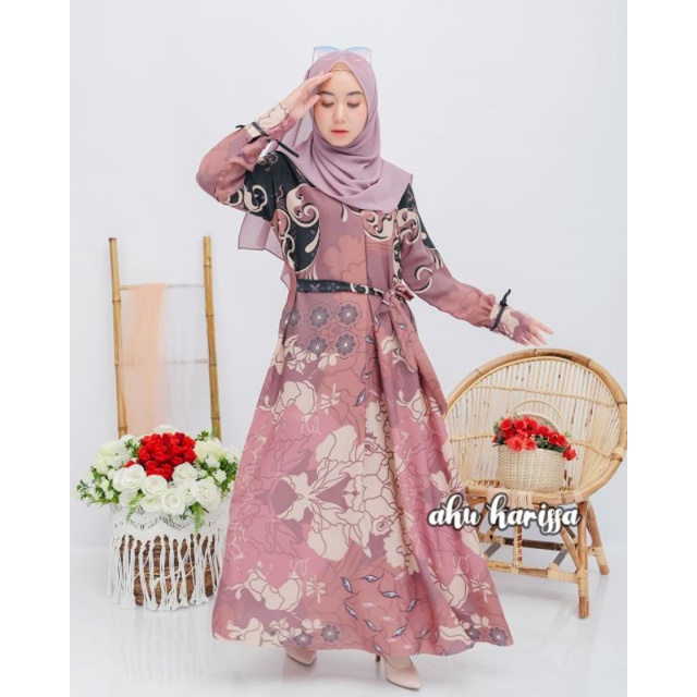 DRESS MONTANA BY AKU KARISSA/ DRESS BATIK/DRESS KEKINIAN/ DRESS TERLARIS/ DRESS TERBARU AKU KARISSA