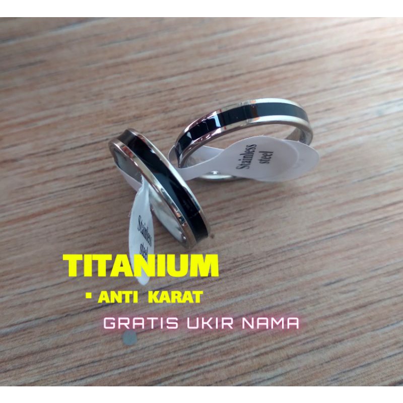 CINCIN COUPLE/CINCIN GARIS HITAM/CINCIN TITANIUM [ UKIR NAMA ]