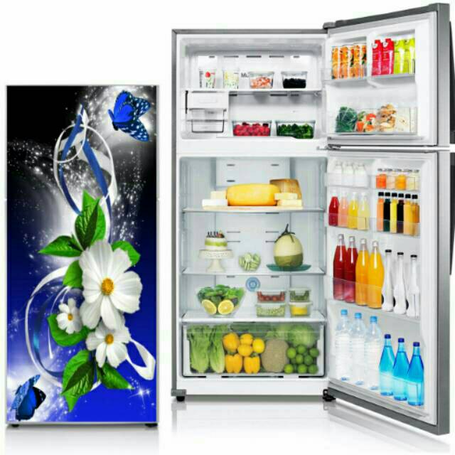 Stiker kulkas bunga 1 pintu