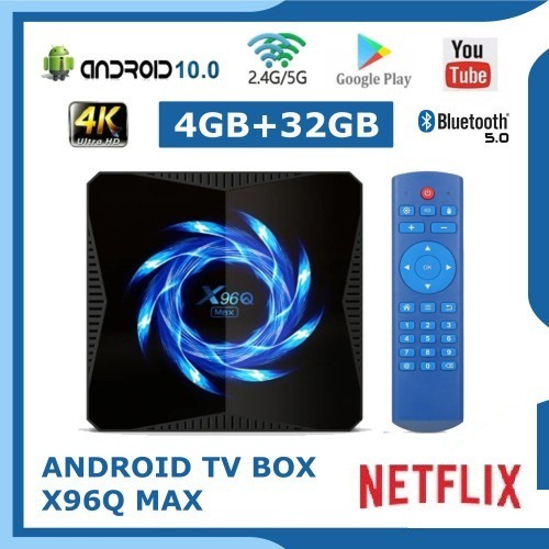 TV BOX X96Q MAX 4GB/32GB 6K NEW ANDROID 10 MIRACAST AIRPLAY BLUETOOTH 5.0