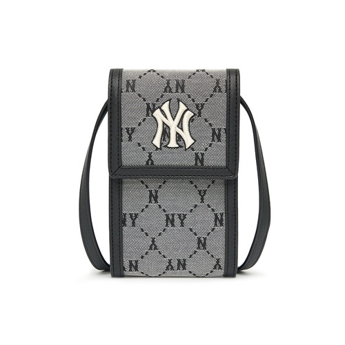 MLB NY Yankees Phone Pouch Crossbody Bag Denim Grey 100% Authentic