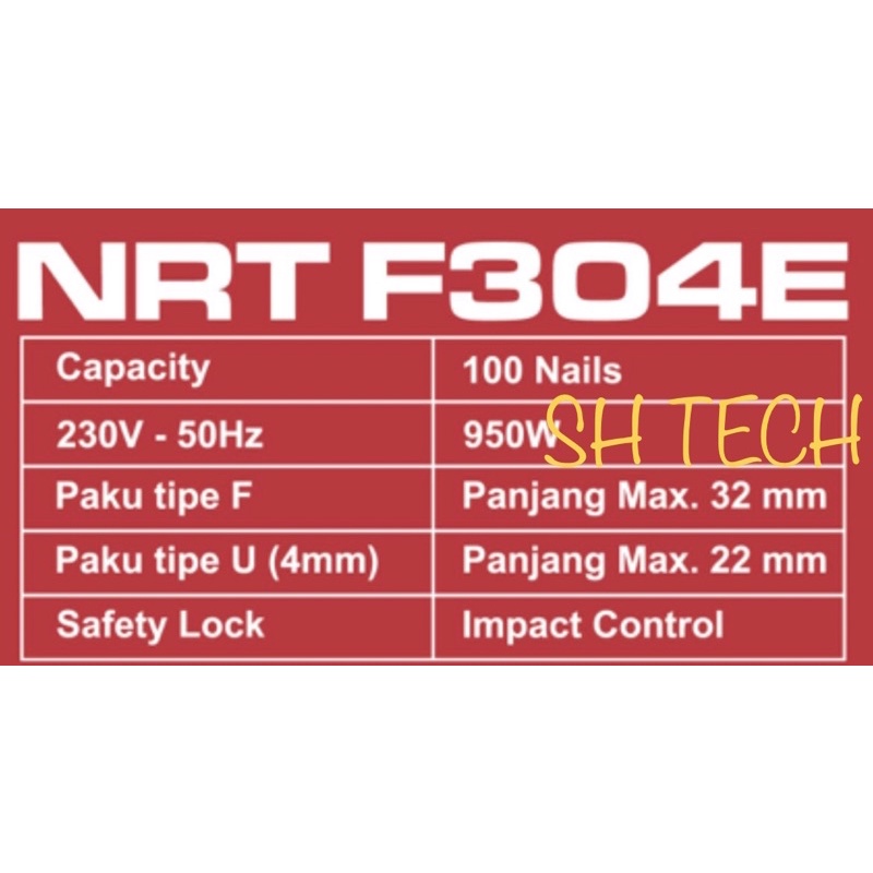 NRT PRO F304E F 304 E ELECTRIC AIR NAILER MESIN PAKU TEMBAK LISTRIK STAPLES ELEKTRIK