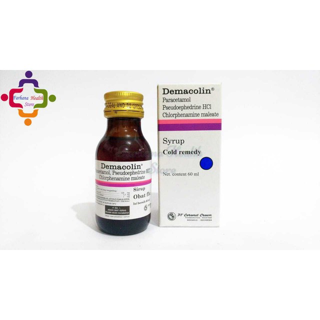 Original Demacolin Syrup 60 ml / Untuk Batuk Pilek Disertai Demam Anak