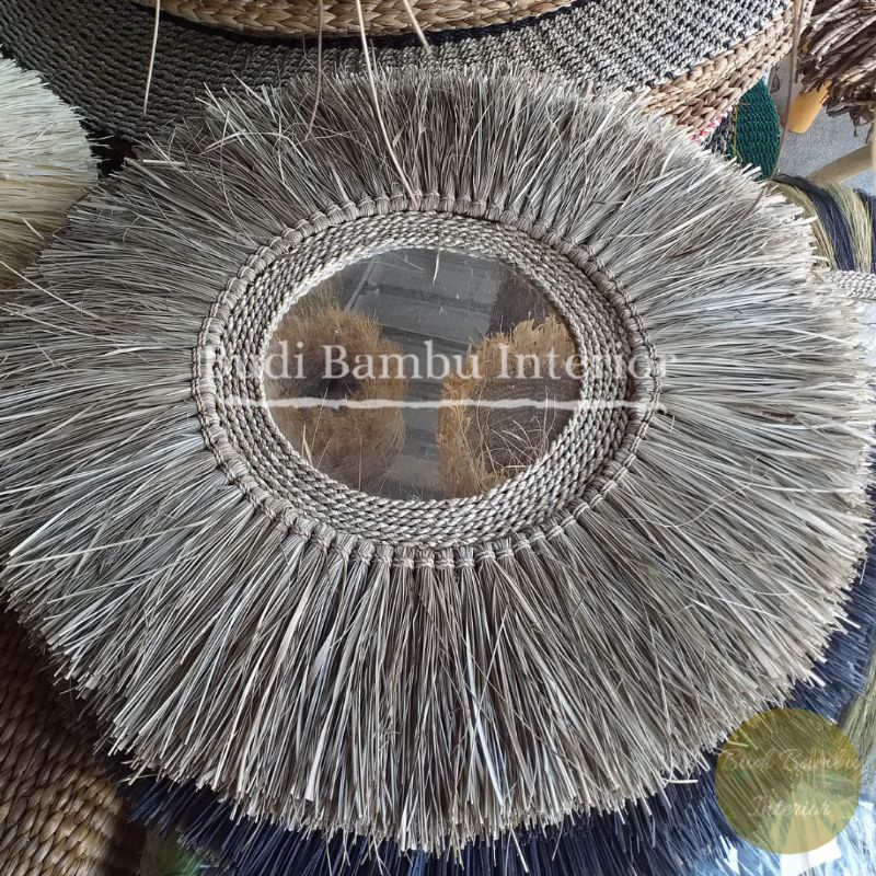 WALL DECOR : CERMIN MENDONG NATURAL cantik murah berkualitas