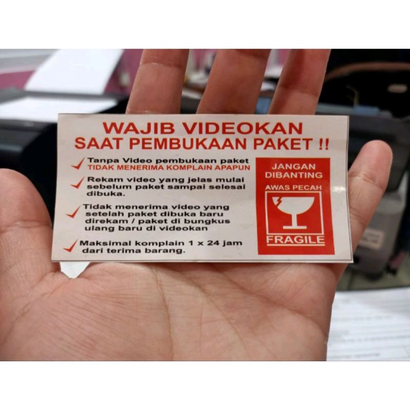 

TERMURAH!!! Sticker Video UNBOXING Pecah Belah