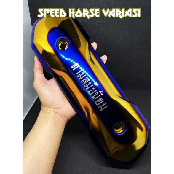 Cover knalpot-tameng knalpot zoomer 2tone tulisan Thailand timbul Beat Scoopy Vario 110 FI