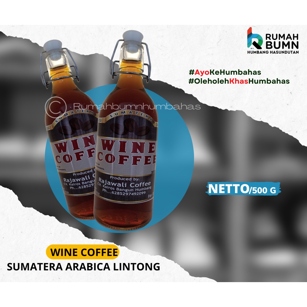 

WINE COFFEE - Sumatera Arabika Lintong (500 Gr) Kemasan Kaca / Free Buble Wrap + Box