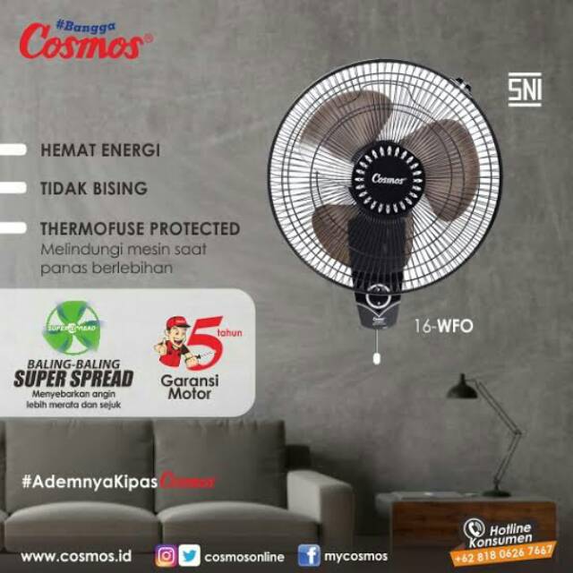 Cosmos Kipas Angin Wall Fan 16-WFO - Kipas Dinding Cosmos 16WFO - Wall Fan Cosmos 16 inch