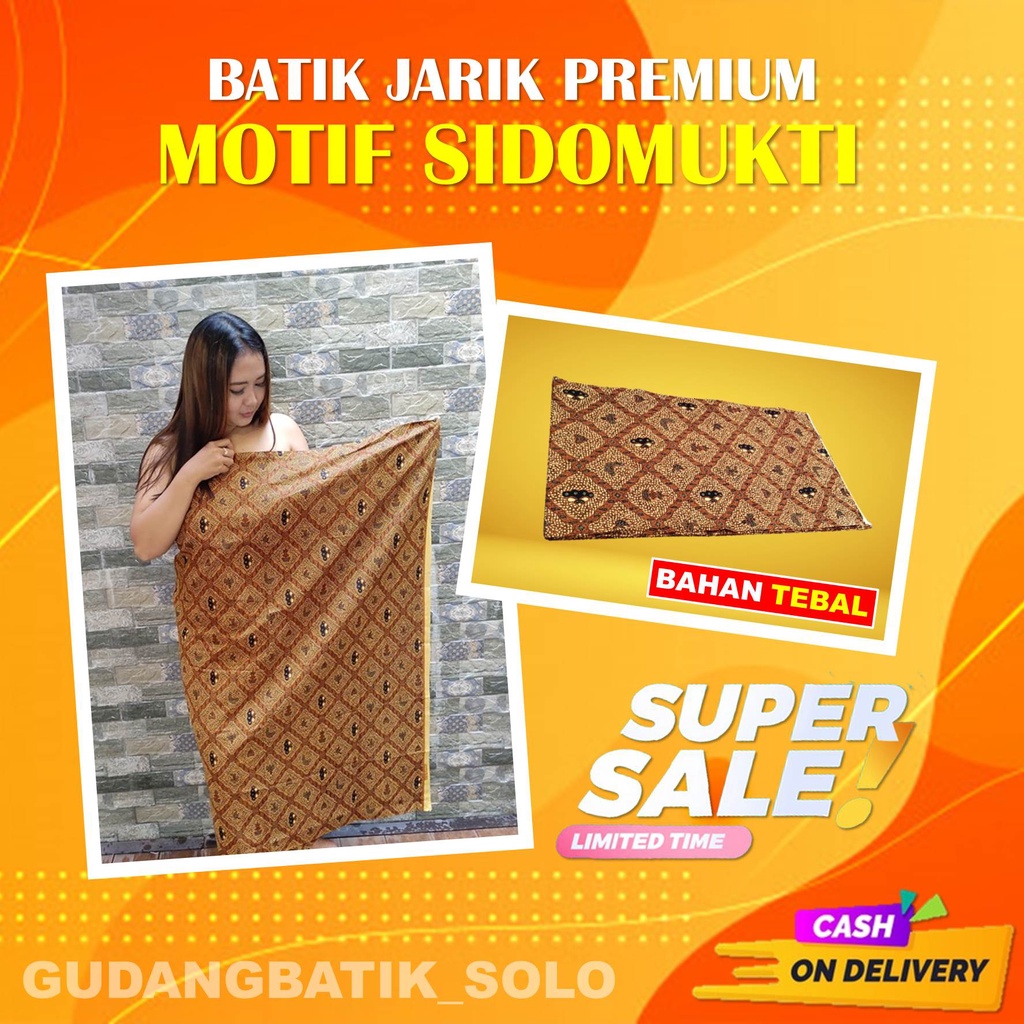 KAIN BATIK JARIK PRODO METERAN CAP TULIS MODERN BAHAN KUALITAS PREMIUM KLASIK MOTIF SIDOMUKTI