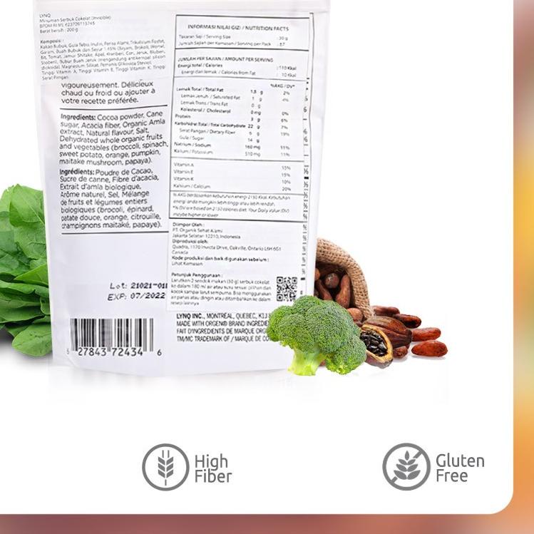 ❊ Lynq - Superfood Chocolate 110 g | Minuman Serat Buah & Sayur ★