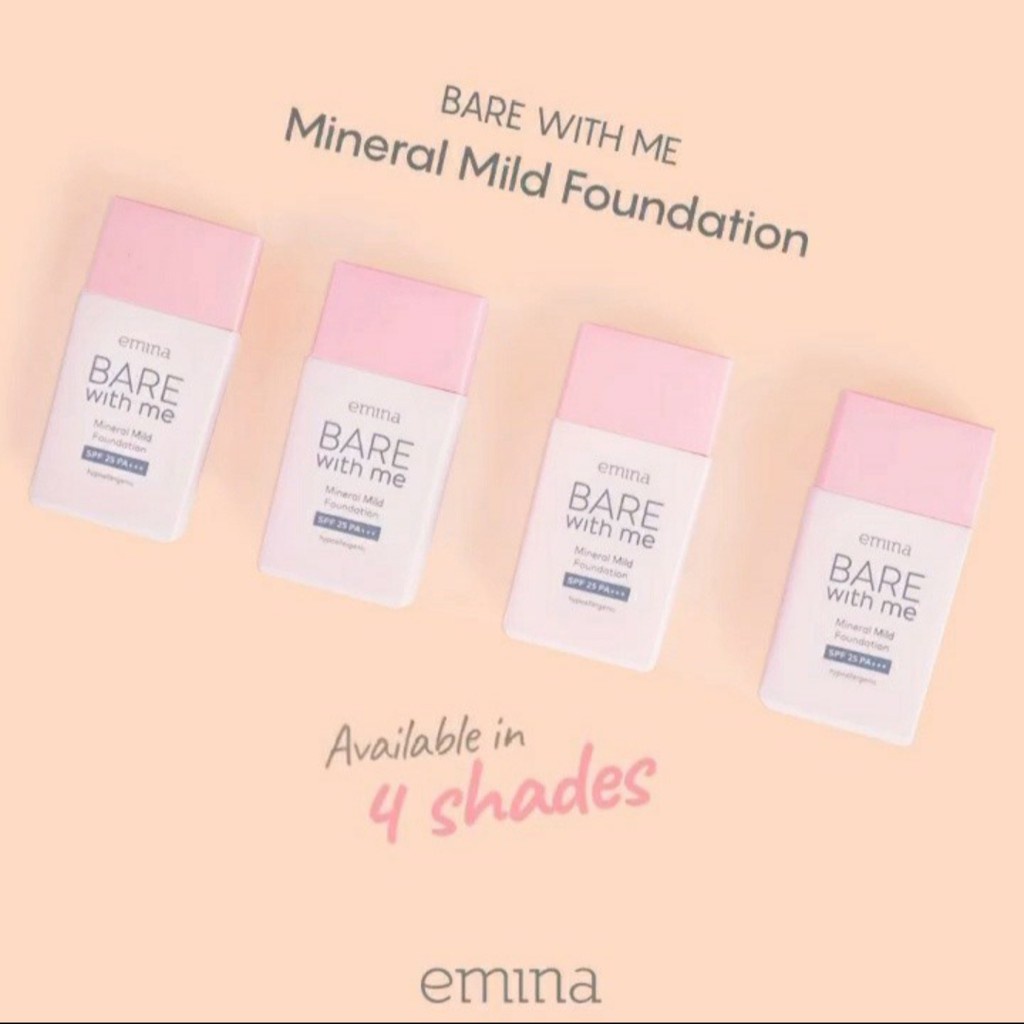 (READY &amp; ORI) Emina Bare With Me Foundation Alas Bedak