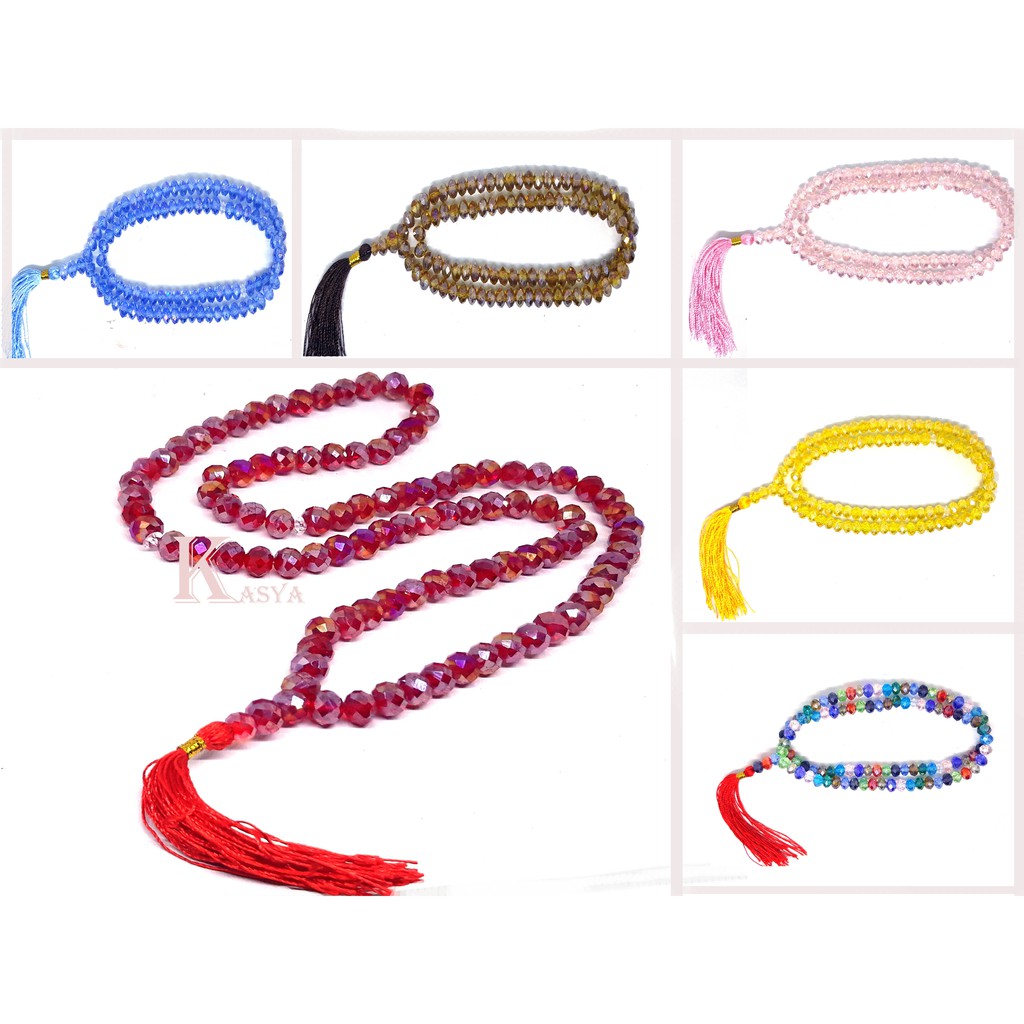 Muslim Fashion Islamic Tasbih 99 Original Batu Crystal Quality AAA Islam Kristal Ceko