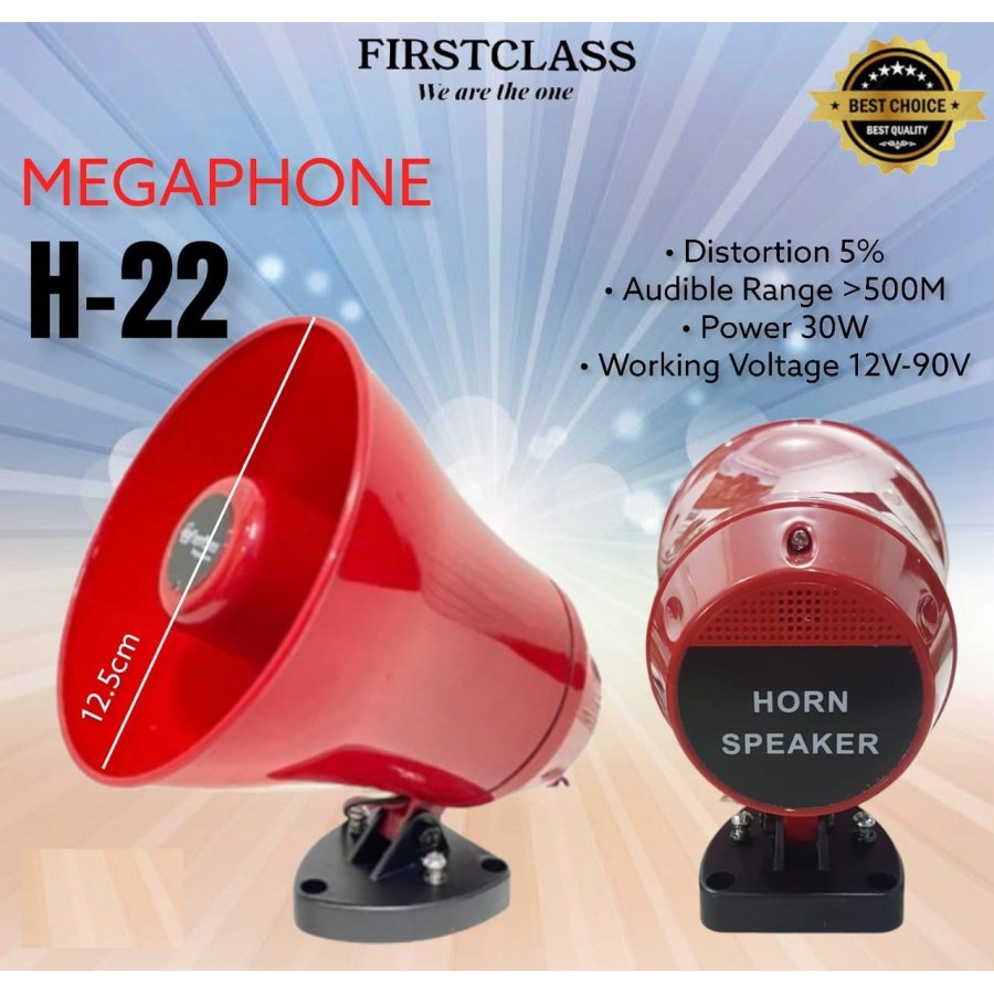 SPEAKER CORONG H 22 FIRST CLASS VEHICLE MEGAPHONE HORN SPEAKER H-22