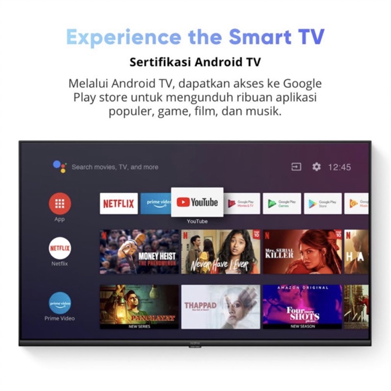 [ REALME ] Smart LED TV 43” Android 9,0 Bazel-less Dolby Audio FHD